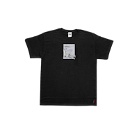 a black t - shirt with a picture of a dog on it